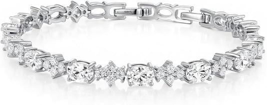 Tennis Birthstone Bracelets Sterling Silver Bracelets Charm Jewelry Birthday Gifts for Women,Girlfriend,Wife,Mom - Graduation, Friendship,Birthday, Anniversary