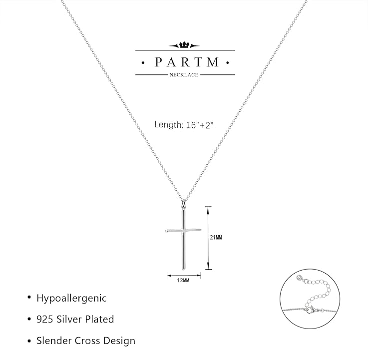 Partm Gold Cross Necklace for Women 14K Plated Dainty Pendant Cross Chain Faith Crucifix Choker Baptism Necklace for Women Trendy Religious Jewelry Hypoallergenic
