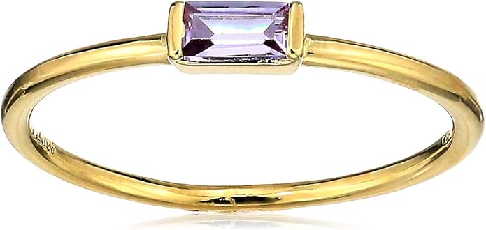Amazon Essentials 18K Yellow Gold Plated Sterling Silver Cubic Zirconia Fashion Stackable Ring