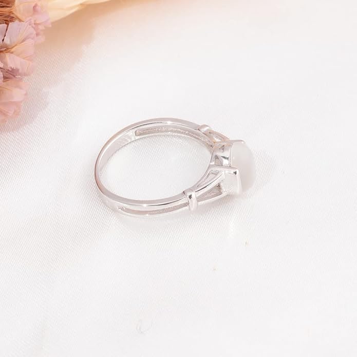 CiNily 18K Gold Plated Opal Ring-White Fire Opal & Amethyst & Cubic Zirconia Women Jewelry Gemstone Engagement Anniversary Ring Size 5-13