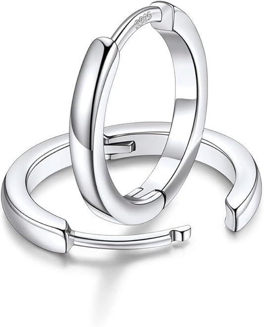 FaithHeart Sterling Silver Hoop Earrings for Women, Hypoallergenic Huggie Hoop Earrings Lightweight Small Cartilage Earrings Hoop Earring Dainty Everyday Earrings 6/8/10/12/14/15/16/18/20mm