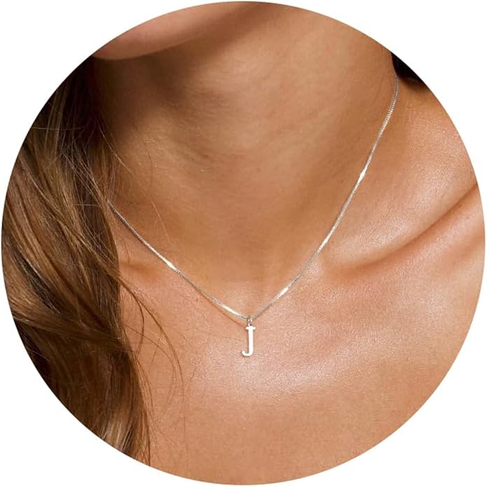 Foxgirl Gold Initial Necklaces for Women, Dainty Gold Letter Necklace Tiny A-Z Pendant Choker Necklace Trendy Cute Personalized Monogram Name Necklace Gold Jewelry Necklace for Women Gift