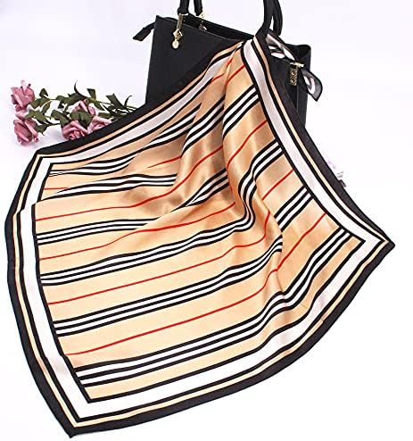 ANDANTINO 100% Mulberry Silk Scarf -21” Lightweight Square Neckerchief – Breathable Digital Printed Scarves with Gift Packed
