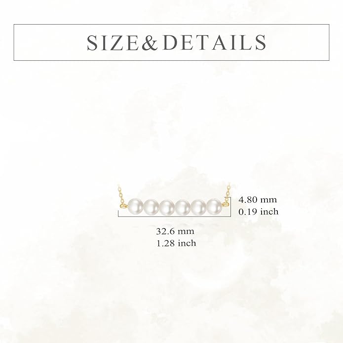 KECHO 14K Real Gold Freshwater Cultured Pearl Pendant Necklace 14K Solid Gold Jewelry Anniversary Birthday Gifts for Women