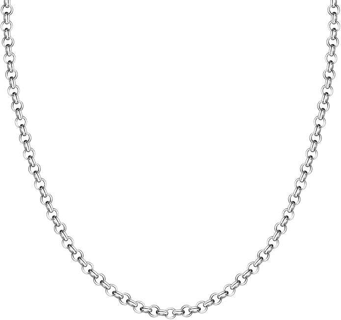 Savlano 925 Sterling Silver Solid Round Rolo Chain Necklace For Women 1.5mm, 2mm - Made in Italy Comes With a Gift Box
