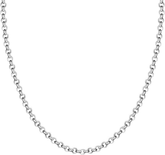 Savlano 925 Sterling Silver Solid Round Rolo Chain Necklace For Women 1.5mm, 2mm - Made in Italy Comes With a Gift Box