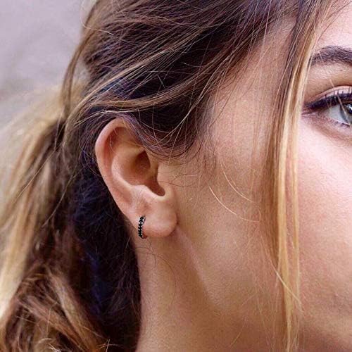SWEETV 925 Sterling Silver Huggie Hoop Earrings for Women Girls-Tiny Small Cartilage Hoop Earring