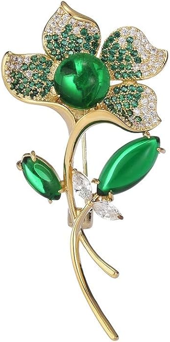 Flower Brooch for Women Girls Flower Rhinestone Brooch Gold Plated Lapel Pin Clothing Accessory Wedding Gift Fashion Jewelry for Mom Wife