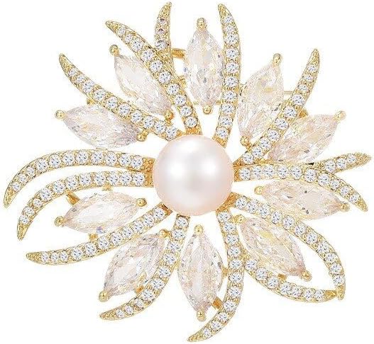 UNVAK Rhinestone Flower Brooch - Crystal Flower Pin for Women - Valentine's Day & Mother's Day Gift