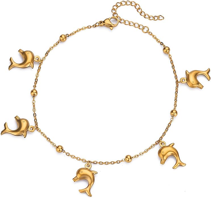 Lit Wall Gold Anklets for Women 18K Gold Plated Adjustable Summer Simple Foot Jewelry Ankle Bracelet for Women