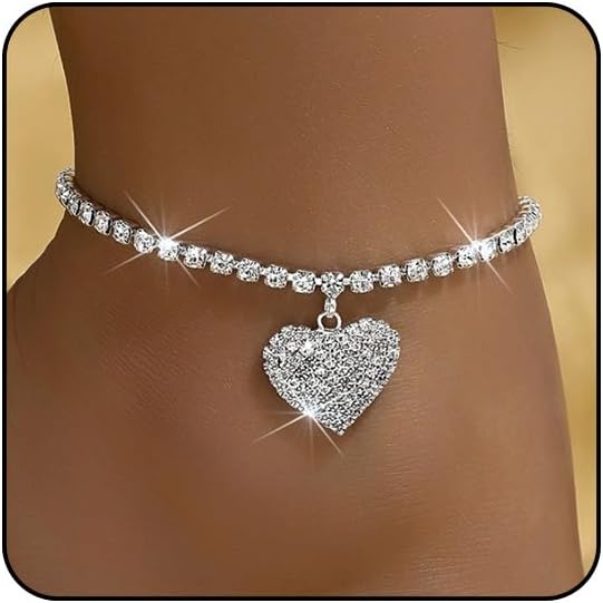 Ankle Bracelets for Women Waterproof Sparkly Anklets Tennis Rhinestone Anklets for Women Starfish Infinity Heart Cross Anklet Bracelet Beach Jewelry