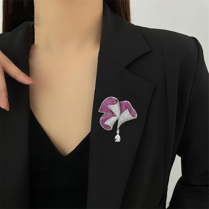 Flower Brooch Pin - Rhinestone Flower Pin 18k Gold Plated - Thanksgiving Day, Birthday, Wedding Gifts for Mom, Wife