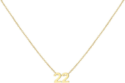 Number Necklace for Women Dainty 18K Gold Plated Pendant Necklace Charm Birth Month Personalized Jewelry Birthday Gift