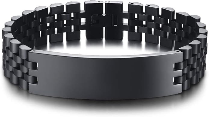 VNOX Masculine Watch Band Stainless Steel Link Bracelet Personalized Jewelry Gift for Men DAD Father Husband Boyfriend