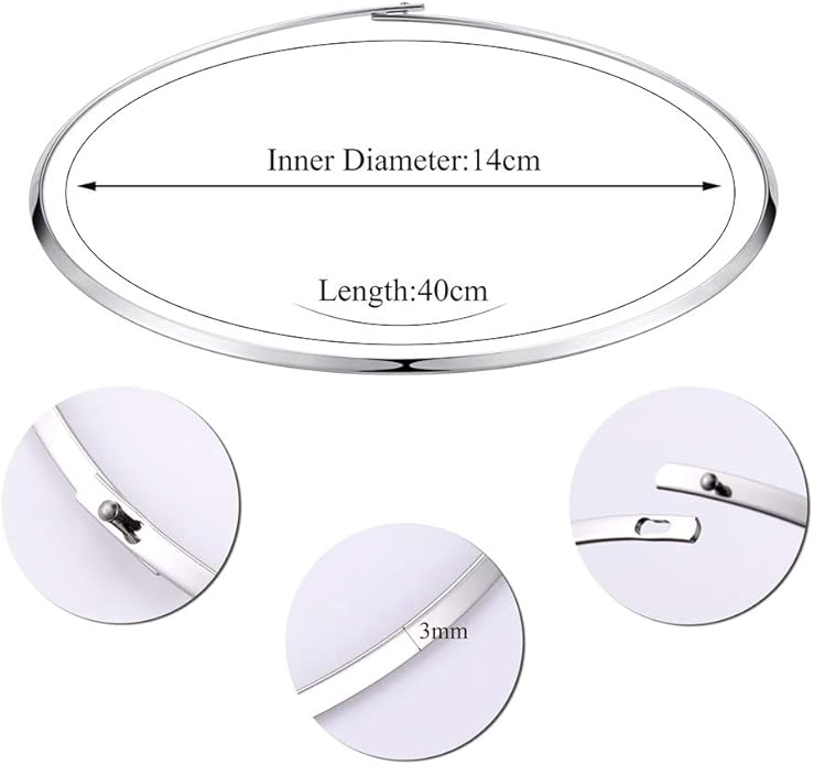 HooAMI Stainless Steel Silver Choker Necklace for Women