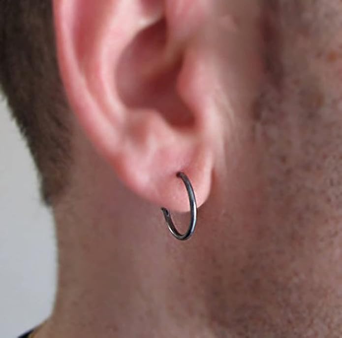 Silver Hoop Earrings- Cartilage Earring Small Hoop Earrings for Women Men,4 Pairs of Hypoallergenic 925 Sterling Silver Tragus Earrings