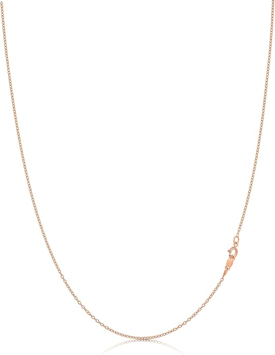 KEZEF 1mm 925 Sterling Silver Necklace for Women | 16-36 inch long Silver, 18k Gold, Rose Gold Necklaces for Women - Made In Italy Real Cable Chain Jewelry | Dainty cadena de plata s925 para mujer