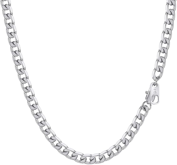PROSTEEL 316L Stainless Steel Cuban Link Chain Necklaces for Men, Black/18K Gold Plated, Hypoallergenic Jewelry, 4mm-13mm, 14"-30", Come with Box