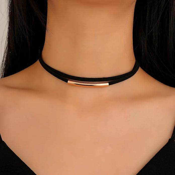 Black Choker Necklaces for Women 90s Red Black Velvet Choker Necklace Thick Thin Chocker Tube Heart Circle Choker Necklace Lace Tatto Collar Necklace Goth Choker Jewelry