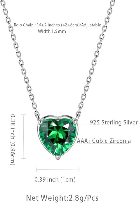 Aurora Tears 925 Sterling Silver 12 Birthstone Hearts Jewelry Women Crystal Wedding/Engagement/Bridal Heart Necklace/Earring/Ring/Bracelet Sets Jewellery