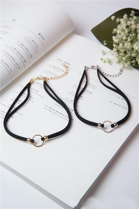 Black Choker Necklaces for Women 90s Red Black Velvet Choker Necklace Thick Thin Chocker Tube Heart Circle Choker Necklace Lace Tatto Collar Necklace Goth Choker Jewelry