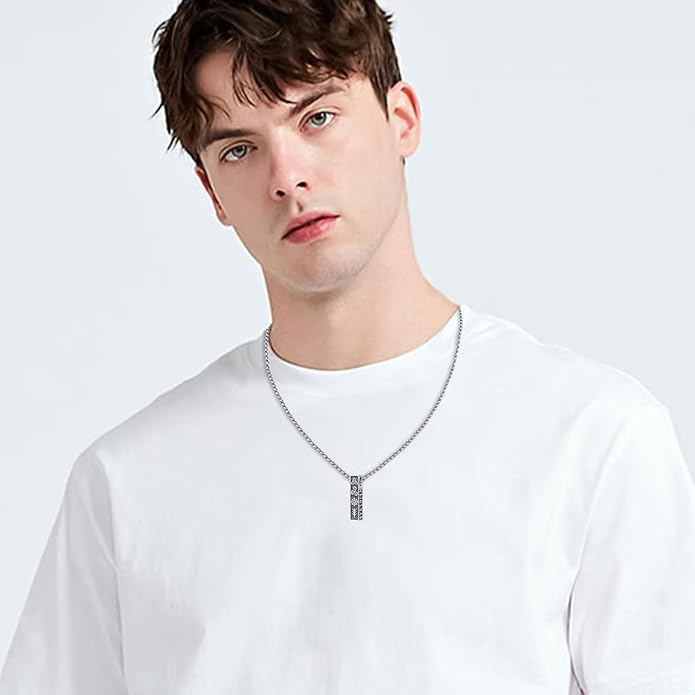 YueYuan Viking Necklace for Men 925 Sterling Silver Rune Amulet Pendant Nordic Necklace Viking Jewelry Gift for Father Husband Son