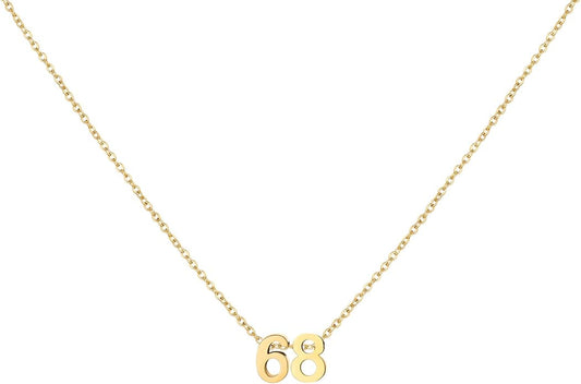 Number Necklace for Women Dainty 18K Gold Plated Pendant Necklace Charm Birth Month Personalized Jewelry Birthday Gift