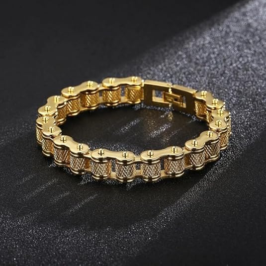 Generic 18k Gold Cuban Men's Bracelet, Fashionable Tough Guy Style, Hip-Hop Bracelet, Suitable for Holidays