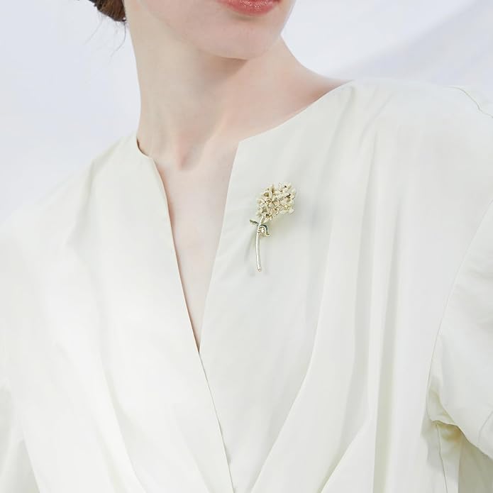 Irises Flower brooches and pins for women, Hand-driping Oil brooch pins inlaid with artificial crystals, SHE'S FREE STYLE JUST FOR YOU Green leaf safety pins enameled jewelry pins and brooches