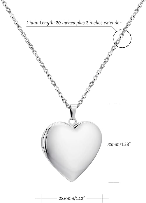 PHOCKSIN Personalized Locket Necklace for Women Photo Necklace with Customized Picture Birth Flower Birthstone New Years Gifts for Women