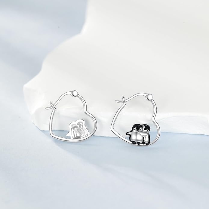AXELUNA Animal Earrings Sterling Silver Mom and Daughter Earrings Heart Jewelry Gift for Women Mother