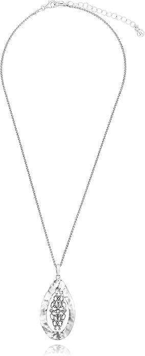 JEAN RACHEL JEWELRY 925 Sterling Silver Necklace for Women - Bold Lace Filigree Vintage Design - Hypoallergenic, Lead & Nickel Free Jewelry - Artisan Handcrafted Statement Necklace