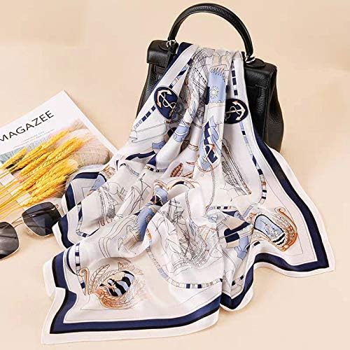 ANDANTINO 100% Mulberry Silk Square Scarf for Hair-25.6" X25.6'' Women Men Natural Silk Neckerchief Digital Printed Headscarf