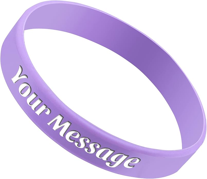 50Pcs Custom Silicone Wristbands Personalized Debossed Rubber Bracelets for Motivation, Party favors, Events, Birthdays, Awareness