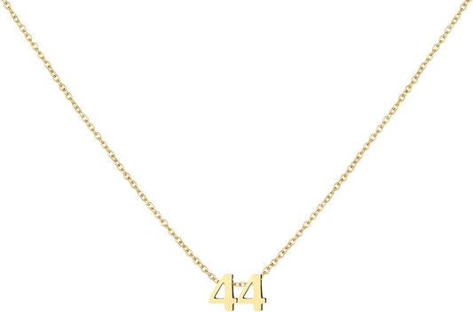 Number Necklace for Women Dainty 18K Gold Plated Pendant Necklace Charm Birth Month Personalized Jewelry Birthday Gift