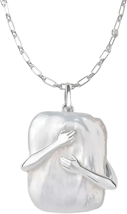 925 Sterling Silver Hug Necklace For Women And Men, 14K Yellow Gold Hugged Dog Necklace, Mom And Hug, Hug Angel Wings Pendant, Two Hands Hugs And Kisses Necklace, Hugging Necklaces For Women