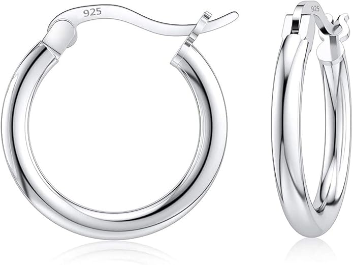 Savlano 925 Sterling silver Round Hoop Earrings for Women & Men Comes in 10MM-25MM