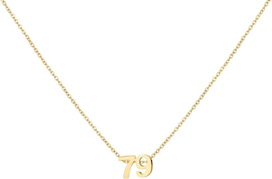 Number Necklace for Women Dainty 18K Gold Plated Pendant Necklace Charm Birth Month Personalized Jewelry Birthday Gift
