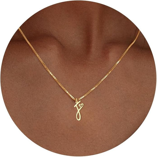 Initial Necklaces for Women Trendy, Dainty Silver Letter Necklace Cute Pendant Choker Name Necklace Personalized Costume Monogram Silver Jewelry Necklace for Women Valentines Gifts