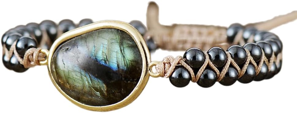 ZOSOJONA Boho Handmade Natural Stone Wrap Bracelets Turquoises Crystal Beads Bracelet Jewelry