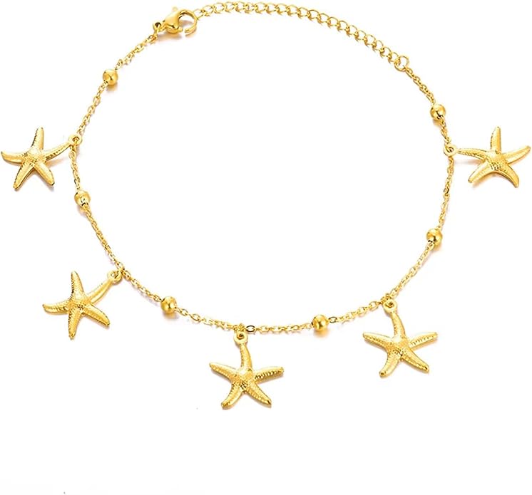 Lit Wall Gold Anklets for Women 18K Gold Plated Adjustable Summer Simple Foot Jewelry Ankle Bracelet for Women