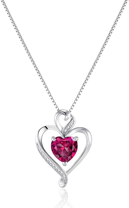 Heart Necklaces for Women 925 Sterling Silver Pendant Necklace Rose Gold Plated White Gold/14K Gold Plated Love Necklace for Her Girlfriend Wife Valentines Day Birthday Women Jewelry 18"+2"