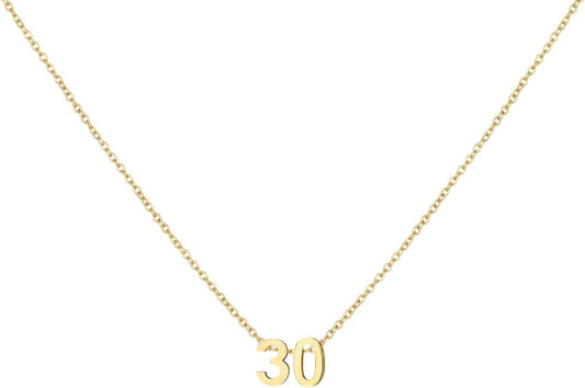 Number Necklace for Women Dainty 18K Gold Plated Pendant Necklace Charm Birth Month Personalized Jewelry Birthday Gift