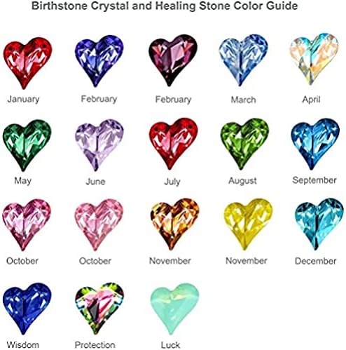 Leafael Infinity Love Heart Link Bracelets, Birthstone or Healing Stone Crystal Bracelet for Women, Silver Tone Jewelry Gifts for Her, 7-inch Chain and 2-inch Extender
