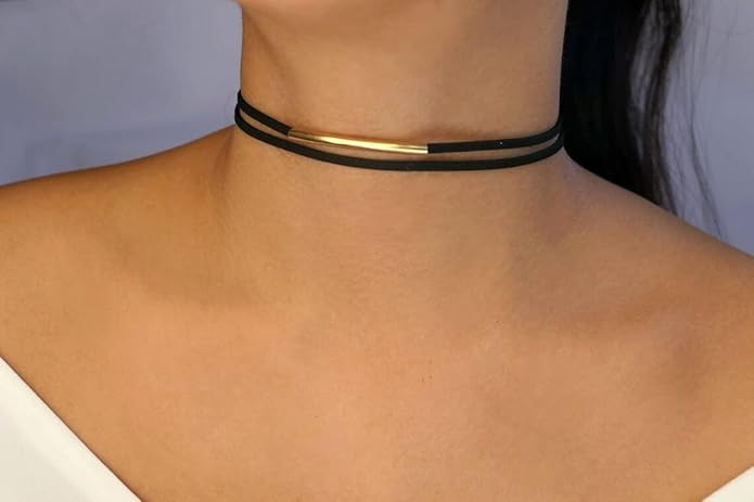 Black Choker Necklaces for Women 90s Red Black Velvet Choker Necklace Thick Thin Chocker Tube Heart Circle Choker Necklace Lace Tatto Collar Necklace Goth Choker Jewelry