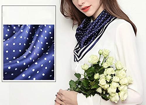ANDANTINO 100% Mulberry Silk Square Scarf for Hair-25.6" X25.6'' Women Men Natural Silk Neckerchief Digital Printed Headscarf