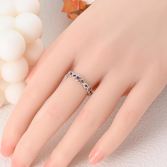 NARMO 925 Sterling Silver Rings for Women Evil Eyes Rings Entwined Line Cubic Zirconia Rings Simple Stackable Finger Rings Engagement Ring Personality Rings Size 6-9