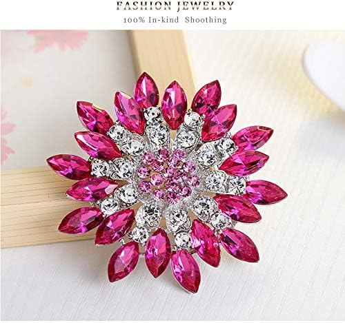 Rhinestone Sunflower Brooch for Women Sparkling Cubic Zirconia Flower Brooch Pin Elegant Large Crystal Floral Lapel Pin Dainty Clothing Hat Bag Accessories Christmas Wedding Bridal Birthday Jewelry