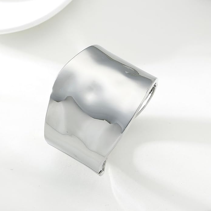 Bangle Bracelets for Women | 14K Gold Plated Trendy Wide Bracelets | Hinged Arm Cuff Bangles Chunky Bracelet for Women