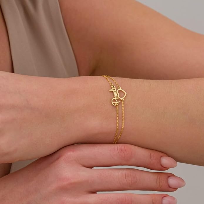 Custom Bracelet with Name 18K Gold Plated Personalized Name Ankle Bracelet Adjustable, Customized Beach Jewelry Gifts for Women Girlfriend